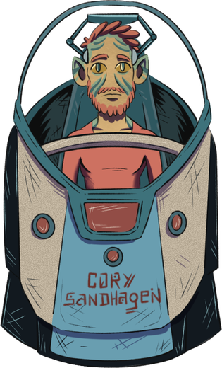 Cory Sandhagen drawn as a character from the book.